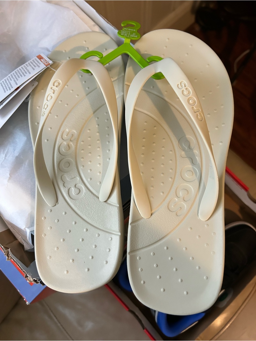 CROCS Women’s Flip Sandals in Cream